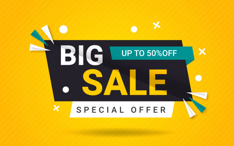 Sale banner set promotion with the yellow background and super offer banner template Illustration