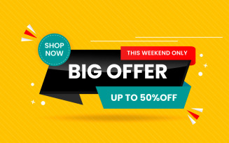 Sale banner set promotion with the yellow background and super offer banners