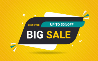 Sale banner set promotion with the yellow background banner template with editable text effect