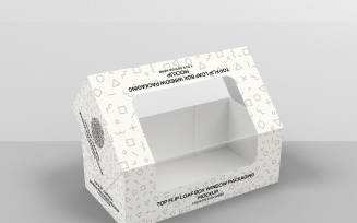 Top Flip Loaf Box with Window Packaging Mockup