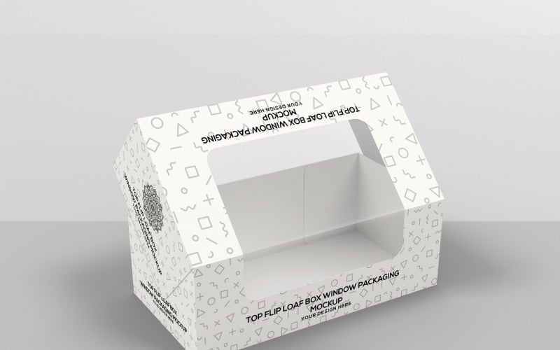 Top Flip Loaf Box with Window Packaging Mockup Product Mockup