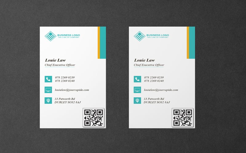 Corporate Business Card - E-card Template - Visiting card Template Corporate Identity