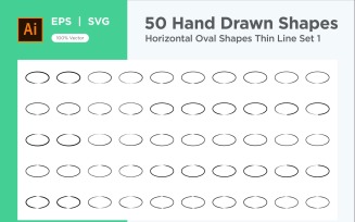 Horizontal Oval Shape Thin Line 50_Set V 1