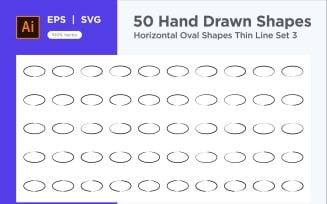 Horizontal Oval Shape Thin Line 50_Set V 3