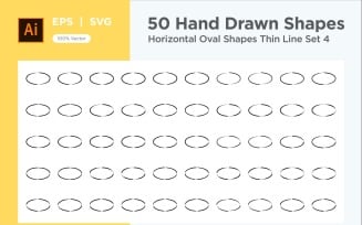 Horizontal Oval Shape Thin Line 50_Set V 4