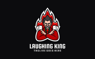 Laughing King Mascot Cartoon Logo