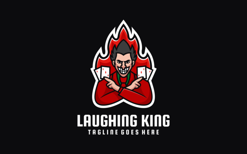 Laughing King Mascot Cartoon Logo Logo Template
