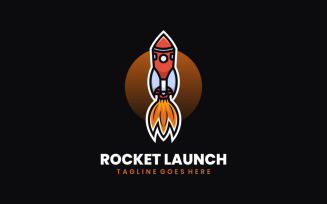 Rocket Launch Simple Mascot Logo