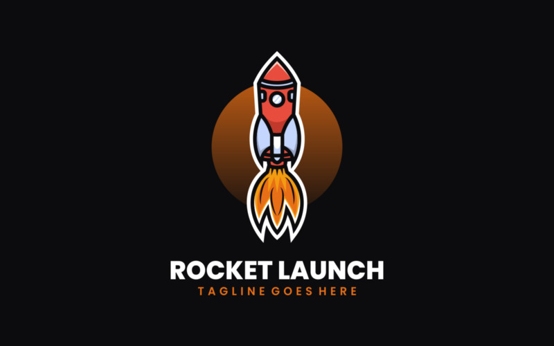 Rocket Launch Simple Mascot Logo Logo Template