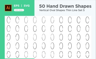Vertical Oval Shape Thin Line 50_Set V 5
