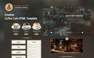 Caffeine Corner - Captivating Coffee Shop HTML Template