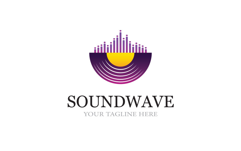 Sound Wave logo For All music Logo Template