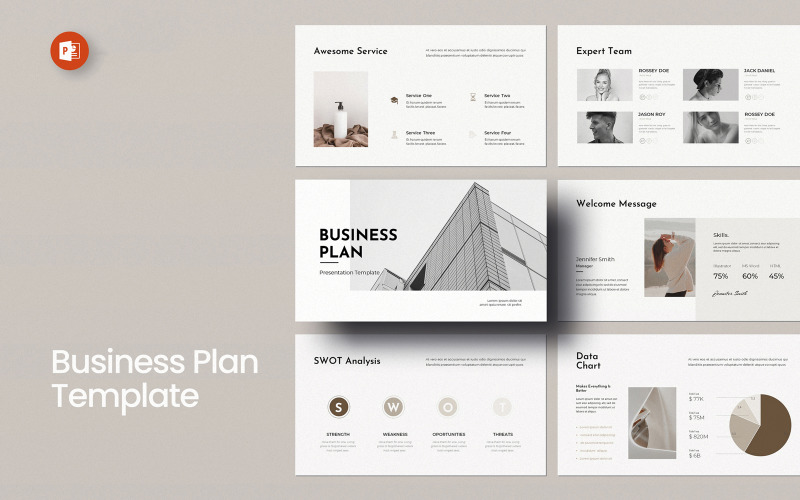 Business Plan Layout Presentation Templates PowerPoint Template