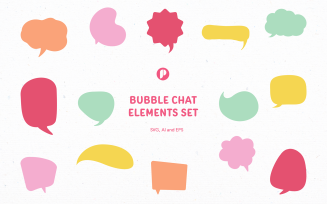 Colorful Bubble Chat Elements Set