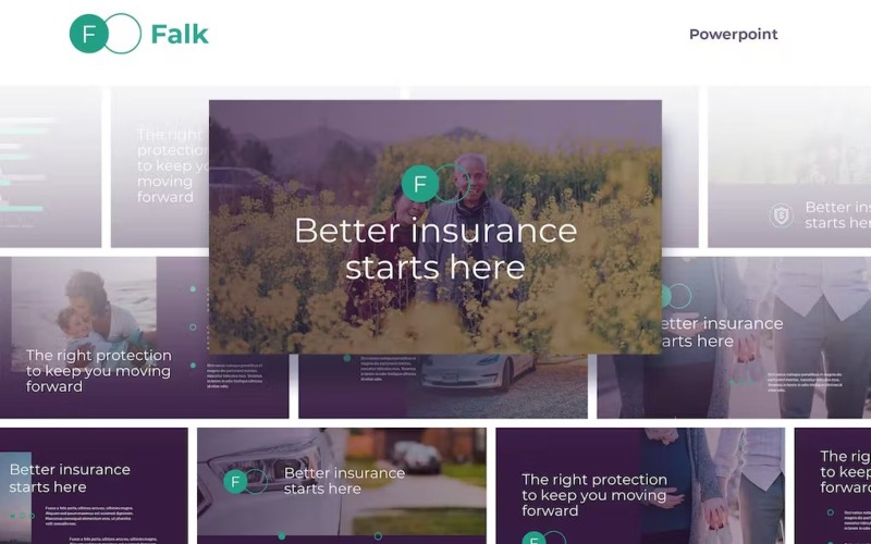 Falk - Marketing Insurance Powerpoint Template PowerPoint Template