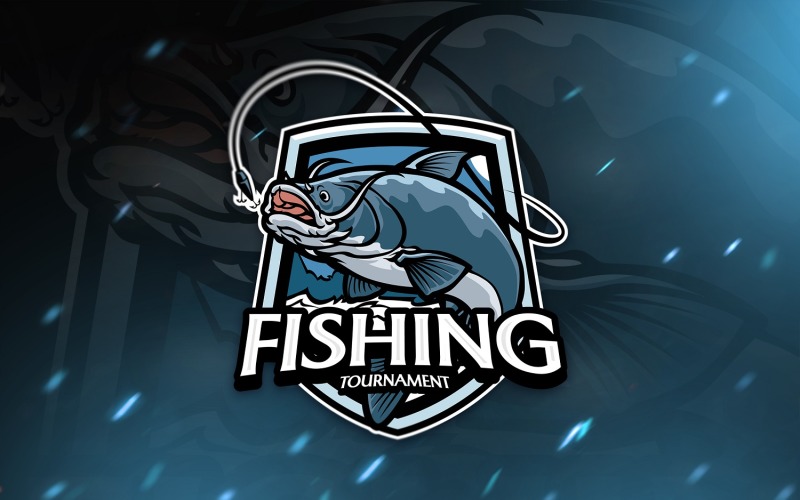 Fishing Tournament Mascot Logo Template