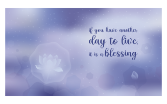 Inspirational Background 14400x8100px In Purple Color Scheme With Message About Blessing