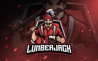 Lumberjack Mascot Logo Template