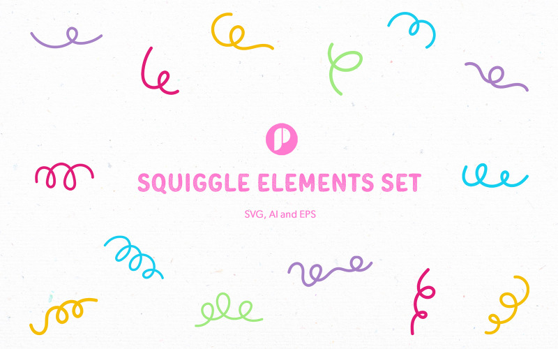 Playful Squiggle Elements Set Illustration
