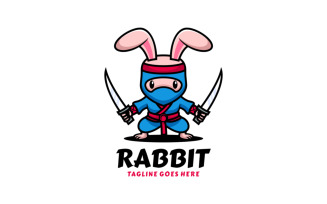 Rabbit Mascot Cartoon Logo
