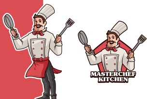 Restaurant Masterchef Mascot Logo Template