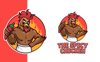 Spicy Chicken Logo Mascot Logo Template