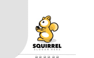 Squirrel mascot cartoon logo design unique
