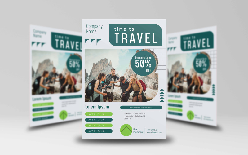 Vocation Time To Travel Flyer Template Corporate Identity