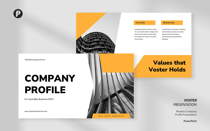 Voster – Modern Company Profile Presentation PowerPoint Template