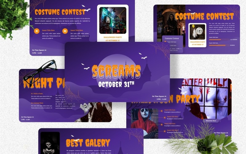 Screams - Halloween Googleslide Templates Google Slide