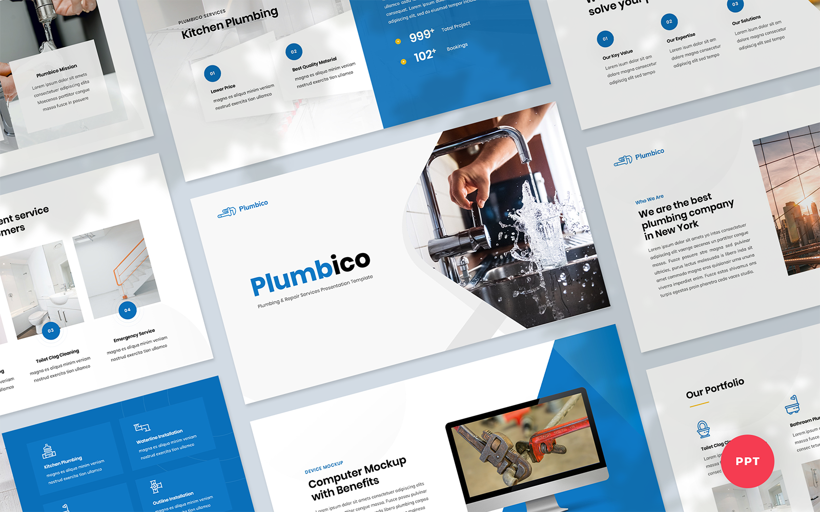 Plumbico - Plumbing Presentation PowerPoint Template
