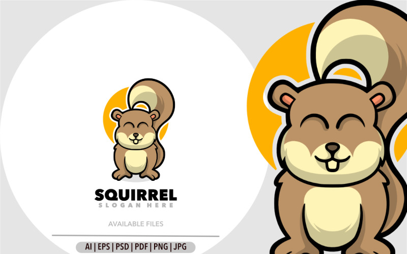 Cute squirrel chipmunk mascot logo Logo Template