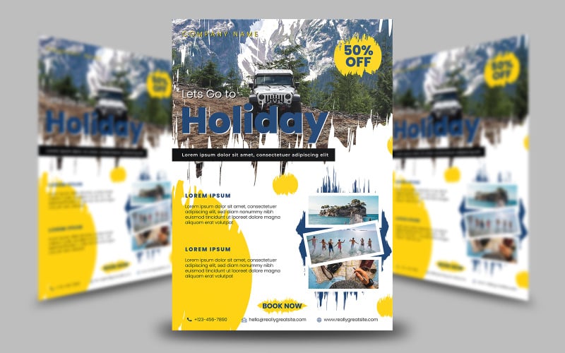 Holiday Flyer Template Design Corporate Identity