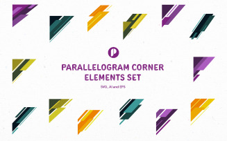 Modern Parallelogram Corner Elements Set