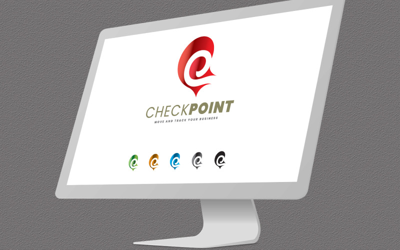 Move and Track Checkpoint CP Logo Logo Template