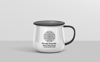 Mug Mockup - Round Enamel Mug Mockup