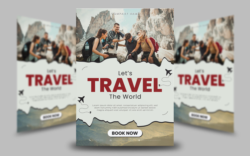 Travel Flyer Template Design 3 Corporate Identity