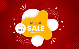 Vector sale banner promotion with the red background and super offer banner template concept