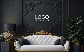 Logo Mockup | Luxury Wall Interior Mockup | Luxury Geometric Background