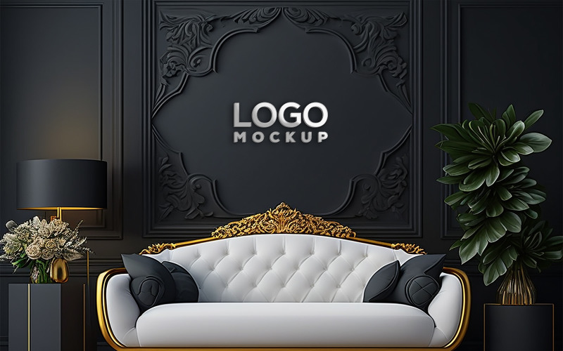 Logo Mockup | Luxury Wall Interior Mockup | Luxury Geometric Background Product Mockup