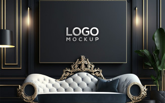 Logo Mockup | Sing Logo Mockup | Luxury Interior Background