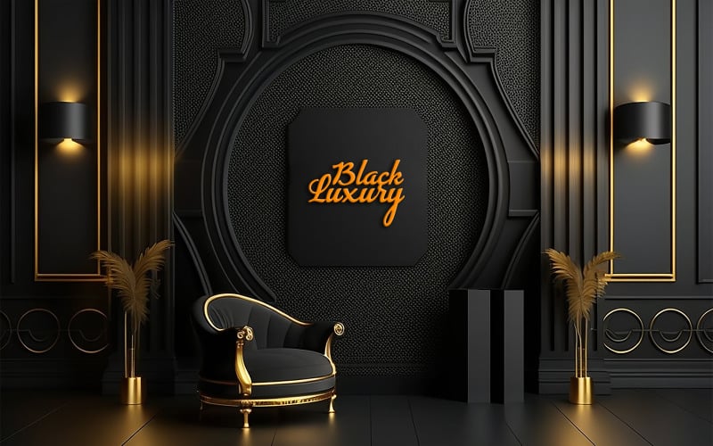 Luxury Premium Mockup | Logo Mockup | Black And Gold Mockup | Black Friday Sale Mockup Product Mockup