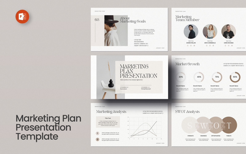 Marketing Plan Layout PowerPoint Presentation Template PowerPoint Template