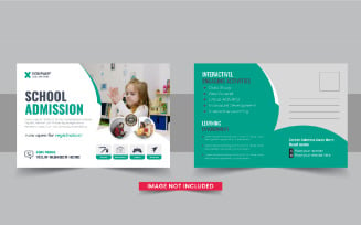 school admission postcard template layout