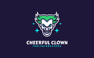 Cheerful Clown Mascot Cartoon Logo