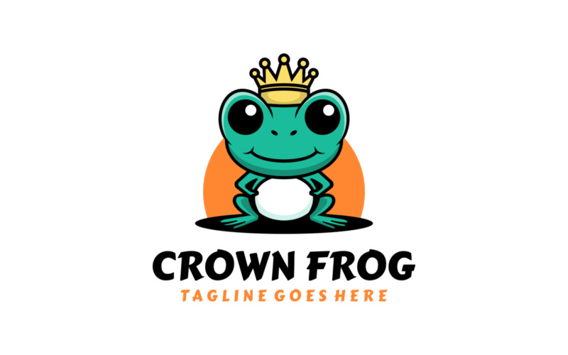 Crown Frog Mascot Cartoon Logo Logo Template