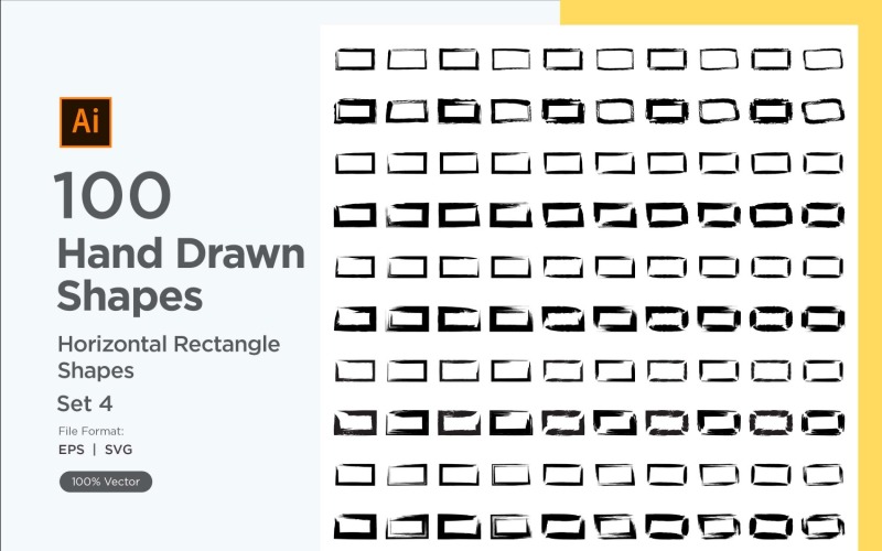 Horizontal Rectangle Shape 100_Set V 4 Vector Graphic