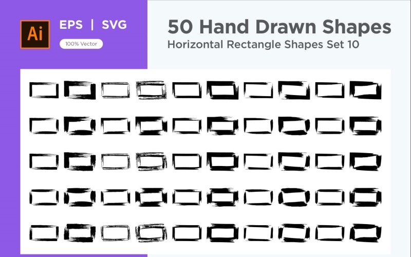 Horizontal Rectangle Shape 50_Set V 10 Vector Graphic