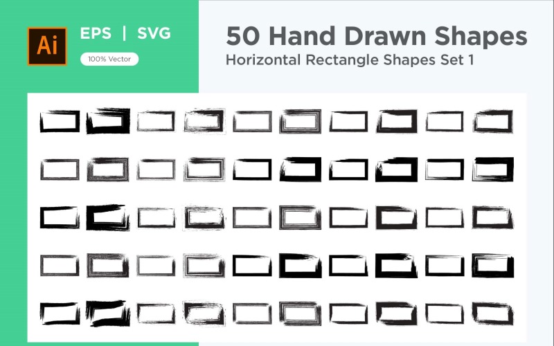 Horizontal Rectangle Shape 50_Set V 1 Vector Graphic