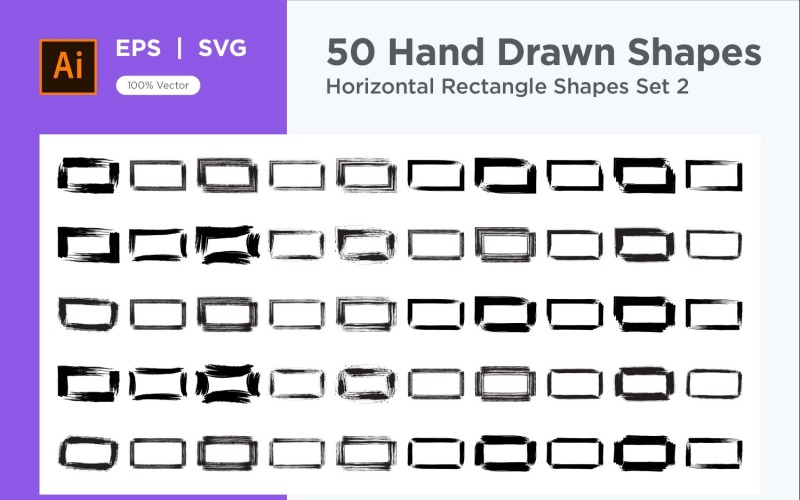 Horizontal Rectangle Shape 50_Set V 2 Vector Graphic